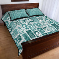 Hawaii Christmas Retro Patchwork Quilt Bed Set Teal LT7 - Polynesian Pride