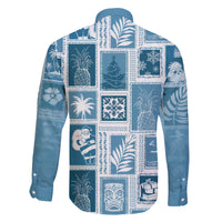 Hawaii Christmas Retro Patchwork Family Matching Summer Maxi Dress and Hawaiian Shirt Aquamarine LT7 - Polynesian Pride