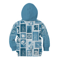 Hawaii Christmas Retro Patchwork Kid Hoodie Aquamarine LT7 - Polynesian Pride