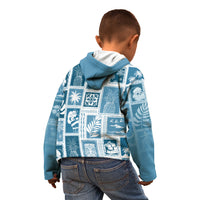 Hawaii Christmas Retro Patchwork Kid Hoodie Aquamarine LT7 - Polynesian Pride