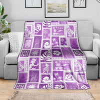 Hawaii Christmas Retro Patchwork Blanket Violet LT7 - Polynesian Pride