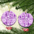 Hawaii Christmas Ceramic Ornament Retro Patchwork - Violet LT7 Circle Violet - Polynesian Pride
