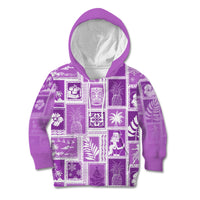 Hawaii Christmas Retro Patchwork Kid Hoodie Violet LT7 Violet - Polynesian Pride