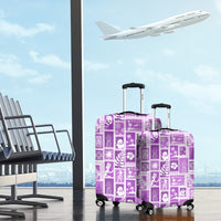 Hawaii Christmas Retro Patchwork Luggage Cover Violet LT7 - Polynesian Pride