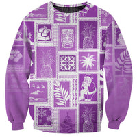 Hawaii Christmas Retro Patchwork Sweatshirt Violet LT7 Unisex Violet - Polynesian Pride