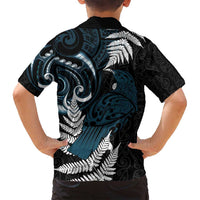 New Zealand Tui Bird Family Matching Off Shoulder Maxi Dress and Hawaiian Shirt Maori Kowhaiwhai LT7 - Polynesian Pride