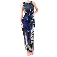 New Zealand Maori Matariki Tank Maxi Dress Tui Bird Galaxy LT7 Women Galaxy - Polynesian Pride