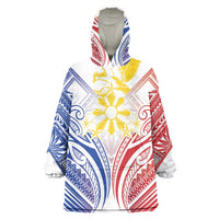 Philippines Tribal Sun Personalized Wearable Blanket Hoodie Hunting Eagle