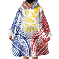 Philippines Tribal Sun Personalized Wearable Blanket Hoodie Hunting Eagle