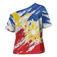 Personalized Filipino Sun and Stars Cross Shoulder Shirt Grunge Vibes