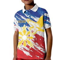 Personalized Filipino Sun and Stars Kid Polo Shirt Grunge Vibes