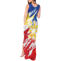 Personalized Filipino Sun and Stars Tank Maxi Dress Grunge Vibes LT7 - Polynesian Pride