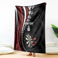 Personalized New Zealand Darts Blanket Kowhaiwhai Whero Koiri - Manaia
