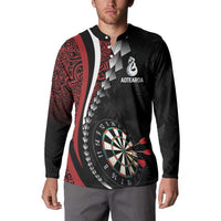 Personalized New Zealand Darts Button Sweatshirt Kowhaiwhai Whero Koiri - Manaia