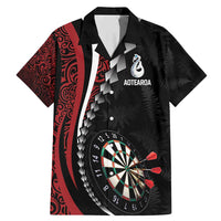 Personalized New Zealand Darts Family Matching Mermaid Dress and Hawaiian Shirt Kowhaiwhai Whero Koiri - Manaia