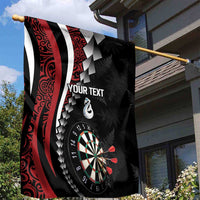 Personalized New Zealand Darts Garden Flag Kowhaiwhai Whero Koiri - Manaia