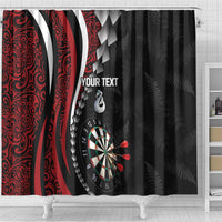 Personalized New Zealand Darts Shower Curtain Kowhaiwhai Whero Koiri - Manaia