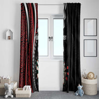 Personalized New Zealand Darts Window Curtain Kowhaiwhai Whero Koiri - Manaia