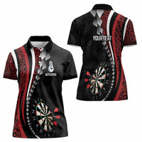 Personalized New Zealand Darts Women Polo Shirt Kowhaiwhai Whero Koiri - Manaia