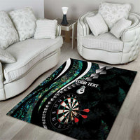 Personalized New Zealand Darts Area Rug Paua Shell Koiri - Manaia