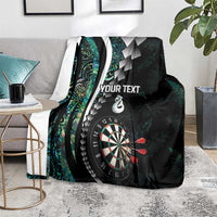 Personalized New Zealand Darts Blanket Paua Shell Koiri - Manaia