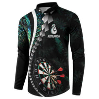 Personalized New Zealand Darts Button Sweatshirt Paua Shell Koiri - Manaia