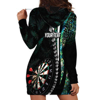 Personalized New Zealand Darts Hoodie Dress Paua Shell Koiri - Manaia