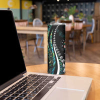 Personalized New Zealand Darts Skinny Tumbler Paua Shell Koiri - Manaia