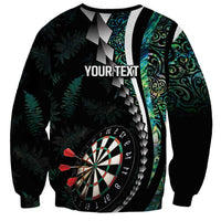 Personalized New Zealand Darts Sweatshirt Paua Shell Koiri - Manaia