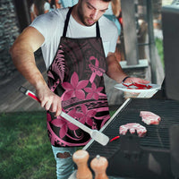 Aotearoa Maori Apron Pink Fern Ribbons on Black - Polynesian Pride