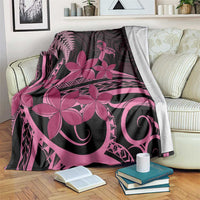 Aotearoa Maori Blanket Pink Fern Ribbons on Black LT7 Black - Polynesian Pride