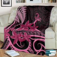 Aotearoa Maori Blanket Pink Fern Ribbons on Black LT7 - Polynesian Pride