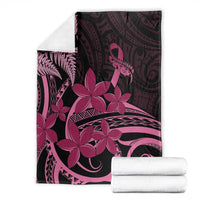 Aotearoa Maori Blanket Pink Fern Ribbons on Black LT7 - Polynesian Pride