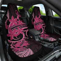 Aotearoa Maori Car Seat Cover Pink Fern Ribbons on Black - Polynesian Pride