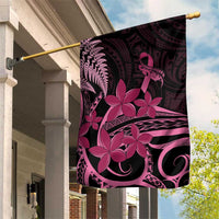 Aotearoa Maori Garden Flag Pink Fern Ribbons on Black - Polynesian Pride