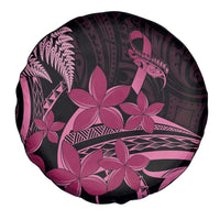Aotearoa Maori Spare Tire Cover Pink Fern Ribbons on Black LT7 - Polynesian Pride