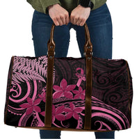 Aotearoa Maori Travel Bag Pink Fern Ribbons on Black - Polynesian Pride