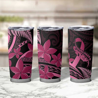 Aotearoa Maori Tumbler Cup Pink Fern Ribbons on Black - Polynesian Pride