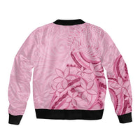 Aotearoa Maori Bomber Jacket Pink Fern Ribbons - Polynesian Pride