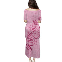 Aotearoa Maori Puletasi Pink Fern Ribbons - Polynesian Pride