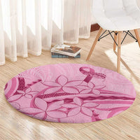 Aotearoa Maori Round Carpet Pink Fern Ribbons - Polynesian Pride