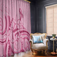 Aotearoa Maori Window Curtain Pink Fern Ribbons - Polynesian Pride