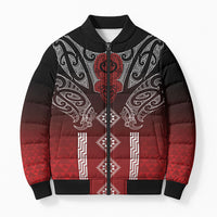 Aotearoa Maori Iwi Heritage Bomber Puffer Jacket Ngapuhi Kokowai