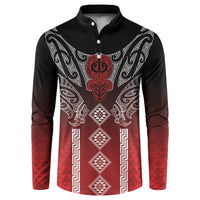 Aotearoa Maori Iwi Heritage Button Sweatshirt Ngapuhi Kokowai