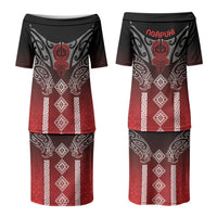 Aotearoa Maori Iwi Heritage Couples Matching Puletasi and Hawaiian Shirt Ngapuhi Kokowai