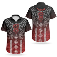 Aotearoa Maori Iwi Heritage Couples Matching Summer Maxi Dress and Hawaiian Shirt Ngapuhi Kokowai