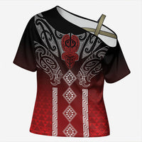 Aotearoa Maori Iwi Heritage Cross Shoulder Shirt Ngapuhi Kokowai