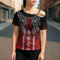 Aotearoa Maori Iwi Heritage Cross Shoulder Shirt Ngapuhi Kokowai