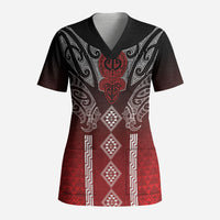 Aotearoa Maori Iwi Heritage Scrub Top Ngapuhi Kokowai