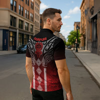 Aotearoa Maori Iwi Heritage Zipper Polo Shirt Ngapuhi Kokowai